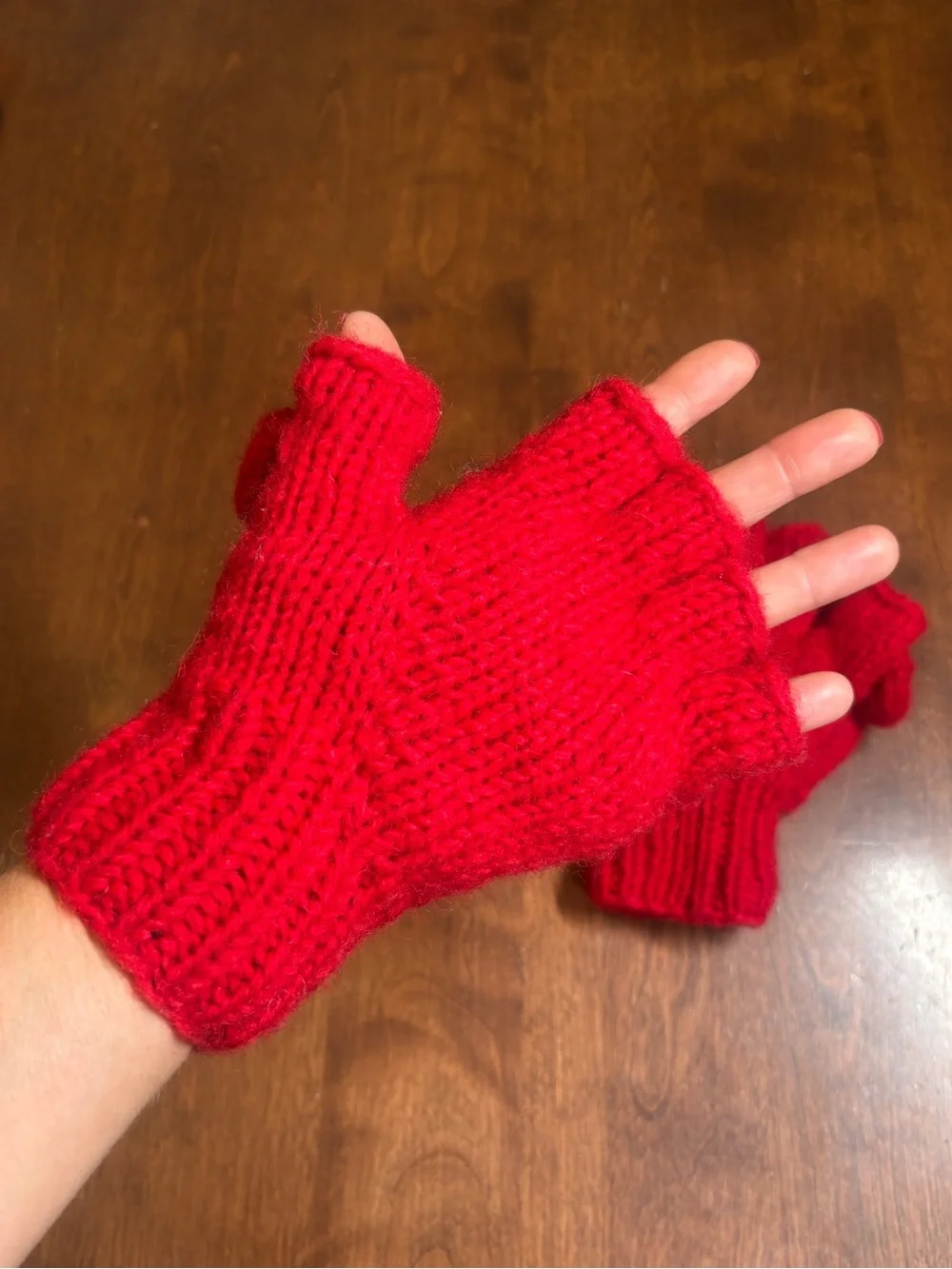 Handmade in Nepal Convertible Fingerless Mittens with Button Closure